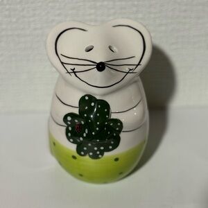 Mouse Cheese Shaker, Vintage Ceramic Pottery Mouse